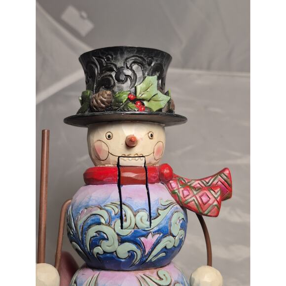 2010 Jim Shore Nutcracker Figurine "Nuts About Winter" Snowman W/ Broom 4020129 - Picture 8 of 11